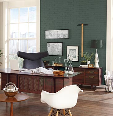 Office painted with Billiard Green