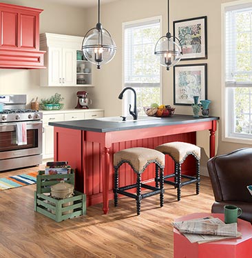 Kitchen painted with Quite Coral
