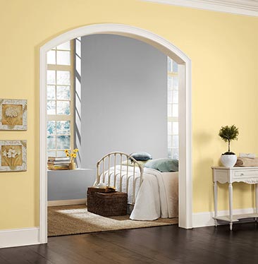 Foyer painted with Optimistic Yellow